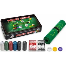 Magicool 300 Chipli Profesyonel Poker Seti Metal Kutulu 2 Deste Iskambil Kağıtlı ALK5355