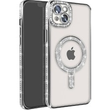 Evimdeyokyok Apple Iphone 15 Kılıf Joke Simli Magneticsafe Kılıf - Gümüş