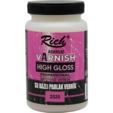 Rich Acrylic High Gloss Su Bazlı Parlak Vernik, 250 Ml, Şeffaf