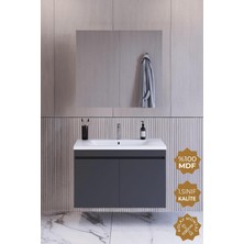 Teta Home Tokyo 65 cm Mdf Banyo Dolabı Seti Antrasit