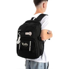 Baginn Ventis Unisex Okul Çantası Ortaokul Lise Sırt Çantası 43*30 cm Su Geçirmez Kumaş Çok Cepli Vnt5-D