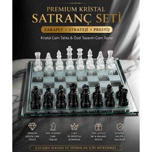 Wolawood Imperial Crystal Luxury Cam Satranç Seti, Premium Kristal Satranç Tahtası, Elit Şeffaf & Mat Siyah Taşlar, Özel Tasarım, Prestijli Dekorasyon Seçkin Hediye