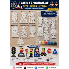Ada Plastik Trafik Egitim Seti 3D Kabartmalı Figür ve Boyama Seti