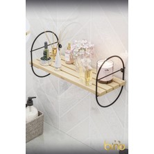 Empressco Şık Ahşap ve Çelik Duvar Rafı, Salon, Banyo ve Mutfak Dekoru
