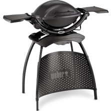 Weber Q 1400 Elektrikli Mangal Koyu Gri Stand ve Yan Tezgahlı