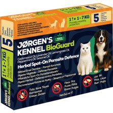 Jorgens Kennel Kedi &amp; Köpek Dış Parazit Bitkisel Damla – Pire, Bit, Kene Koruması 5×1 ml