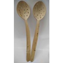 Şimşir Delikli Kevgir Kaşık 28 cm El Yapımı B-4