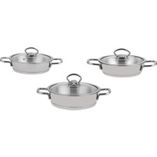 Asitan Silver 6 Parça Paslanmaz Çelik Sahan Seti (16-18-20 Cm)