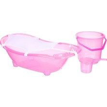 Asitan Flipper Bebek Banyo Küvet Seti - 4'lü Bebek Banyo Küveti (Açık Pembe)