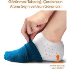 Bfc Trading Boy Uzatıcı Silikon Topuk Çorabı Gizli Topuk Yükseltici 3 cm Beyaz Unisex