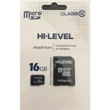 Hi-Level 16 GB Micro SD Hafıza Kartı + Adaptör Ultra Yüksek Performans ile Hızlı Okuma/Yazma
