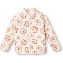 Hellobaby Kız Bebek Welsoft Hırka Çiçek Baskılı Fermuarlı Dik Yaka Long Sleeve