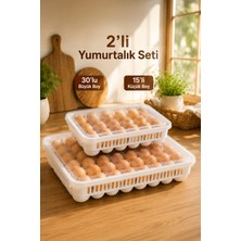 Porsima Peggy 45'li Yumurtalık Seti – 15'li + 30'lu Yumurtalık, Buzdolabı Uyumlu Yumurta Saklama Kabı, Bpa Içermez, Kapaklı Yumurta Kutusu Yumurtalık Buzdolabı Organizeri Saklama Kabı