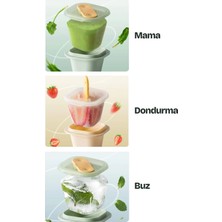Ditmo 3'lü Set Çok Amaçlı Mini Silikon Dondurma Kalıbı - Buz, Ice Latte ve Kokteyl Hazırlama Seti