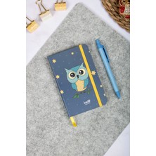 Dival Notebook 9X14 cm Sert Kapak Çizgili Not Okul Defteri - Baykuş 2