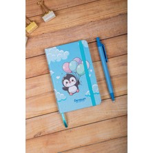 Dival Notebook 9X14 cm Sert Kapak Çizgili Not Okul Defteri - Penguen 1