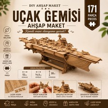 Asitan Algwooddesign Uçak Gemisi Ahşap Maket Seti 171 Parça – Dıy 3D Puzzle Lazer Kesim Deniz Kuvvetle