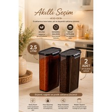 Porsima L-00895 2'li Erzak Saklama Kabı Seti – Hava Geçirmez Kapaklı,düzenleyici Mutfak Saklama Kabı,tablet Toz Deterjan Saklama Kabı 2,5 Litre Füme