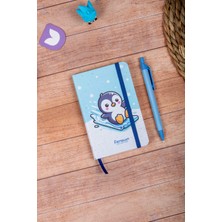 Dival Notebook 9X14 cm Sert Kapak Çizgili Not Okul Defteri - Penguen 2