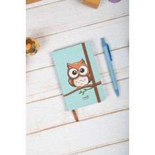 Dival Notebook 9X14 cm Sert Kapak Çizgili Not Okul Defteri - Baykuş 1