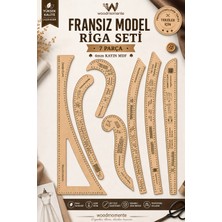Wood Momente 7 Parça Fransız Model Riga Terzi Cetveli Seti 4mm Mdf Kalıp Cetveli