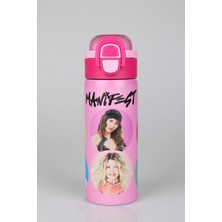 x Dekomus Lisanslı Manifest Toz Pembe Collection 600 ml Çelik Matara