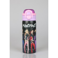 x Dekomus Lisanslı Manifest Toz Pembe Collection 600 ml Çelik Matara