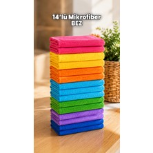 Destpak 14'lü Mikrofiber Bez Seti - Su Emici Iz Bırakmaz Bez Seti - Tezgah, Araba, Toz Çok Amaçlı Temizlik Bezi
