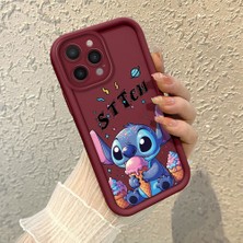 HONTINGA iPhone 14 Pro Max ile Uyumlu Kılıf Kamera Koruyucu Basitlik Anti Düşme Kamera Korumalı Stitch Kılıf Bordo Desen Yumuşak Silikon Sevgili Çift Telefon Kılıfı Kadın ve Erkek Için Uygundur K2-7490