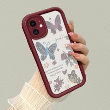 HONTINGA iPhone 12 ile Uyumlu Kılıf Kamera Koruyucu Basitlik Anti Düşme Kamera Korumalı Kalp Kılıf Bordo Desen Yumuşak Silikon Sevgili Çift Telefon Kılıfı Kadın ve Erkek Için Uygundur K2-7492