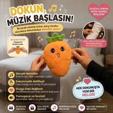 Silveryrose Store Tene,vucuda ve Kola Dokununca Melodi Çalan Havuç Peluş Oyuncak – Müzikli Eğlenceli Hediye