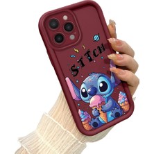 HONTINGA iPhone 13 Pro Max ile Uyumlu Kılıf Kamera Koruyucu Basitlik Anti Düşme Kamera Korumalı Stitch Kılıf Bordo Desen Yumuşak Silikon Sevgili Çift Telefon Kılıfı Kadın ve Erkek Için Uygundur K2-7490