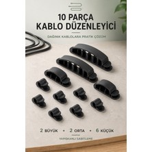 Ecuy 10 Parça Yapışkanlı Kablo Toplayıcı Düzenleyici Klips Masa Tv Bilgisayar Şarj Kablosu Tutucu Masaüstü