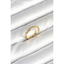 Pirinç Gold Renk Zirkon Taşlı Kadın Yüzük 5886 - 1761-4920