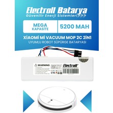 Electroll Xiaomi Mi Vacuum Mop 2c 2in1 Uyumlu Batarya (MEGA KAPASİTE) 5200mah Robot Süpürge Pili Xmstjqr2c