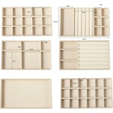 Şık 6 Lı Çekmece Içi Takı Set ( Krem Renk )