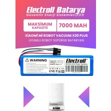 Electroll Xiaomi Robot Vacuum X20 Plus Batarya (Maksimum Kapasite) 7000MAH Pil Robot Süpürge Bataryası BHR8124EU