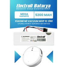 Electroll Xiaomi Mi Vacuum Mop 1C 2in1 (Yüksek Kapasite) STYTJ01ZHM 5200mAh Robot Süpürge Bataryası