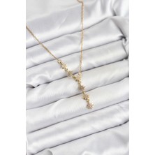 316L Çelik Zincir Gold Renk Kutup Yıldızı Model Kadın Kolye 5886 - 8747-7992