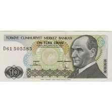 Banknoting 7. Emisyon 1. Tertip 10 Lira B 61 Trabzon. Çilaltı+