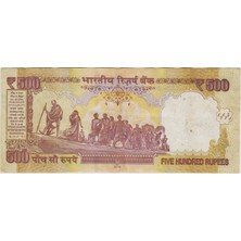 Banknoting Hindistan 500 Rupi 2015 Mahatma Gandhi Tuz Yürüyüşü Temalı. Çok Çok Temiz(-)
