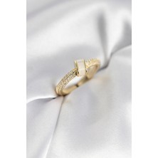 Zirkon Taşlı Sedefli Gold Renk Kadın Yüzük 5886 - 4733-3303