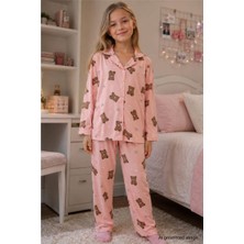 Pina Kids Kız Çocuk Aile Boyu Pamuklu Desenli Pijama Takım TKM1023