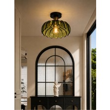 Luna Lighting Petra Model Yeşil Cam Klasik Sarkıt Plafonyer Avize