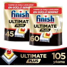 Finish Ultimate Plus Bulaşık Makinesi Deterjanı Kapsül Tablet Limon 105 Adet (45+60)