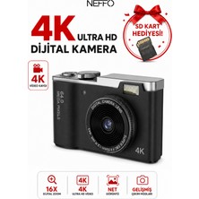 Neffo 64MP Dijital Fotoğraf Makinesi | Video & Selfie Destekli | 8x Dijital Zoom Özellikli