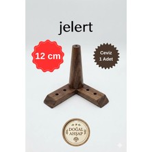 Jelert Masif Gürgen Ahşap 12 cm Koyu Ceviz-Tekli, Mobilya Yükseltme Ayağı, Robot Süpürge Uyumlu, 1. Sınıf Gürgen Ağacı, Kanepe Berjer Koltuk Tv Ünitesi Yükseltici Ayak Tekli