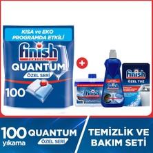 Finish Quantum Özel Seri Bulaşık Makine Deterjanı 100 Adet+Temizlik Bakım Seti