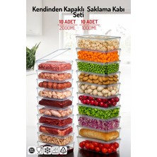 Nandy Home 20'li Set Kendinden Kapaklı Saklama Kabı 1 Lt ve 2 Lt Sızdırmaz Tasarım ile Çok Amaçlı Kullanım