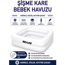 Walke Kare Şişme 86X86X25 Bebek Havuzu – 2 Boğumlu Çocuk Havuzu – Beyaz 14112